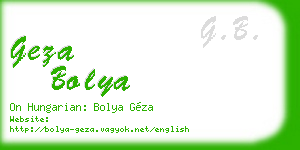 geza bolya business card